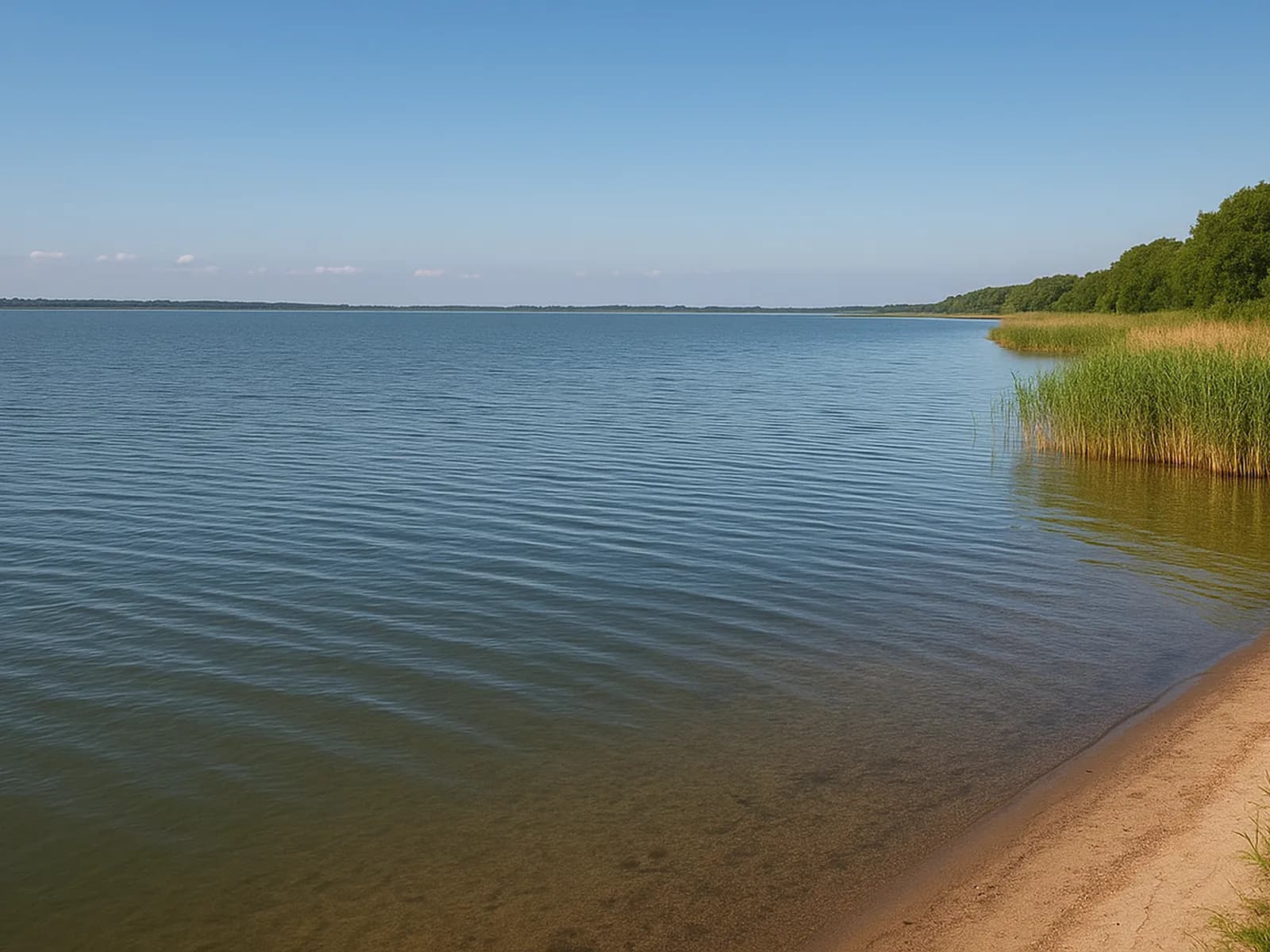 Jezioro Jamno w Mielnie w pobliżu ośrodka Morska Polana domki nad morzem