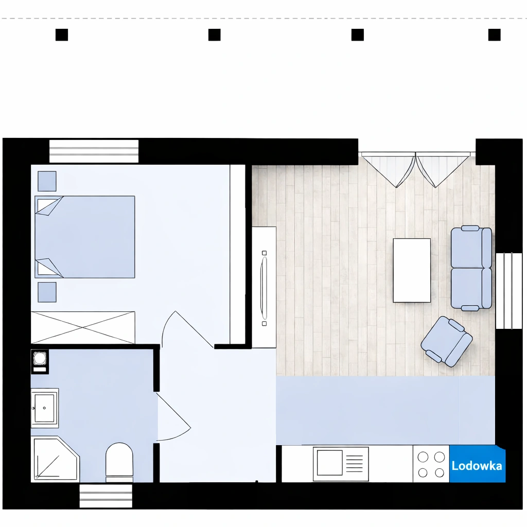 Domki Bastion – rzut parteru
